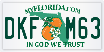 FL license plate DKFM63