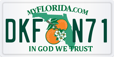 FL license plate DKFN71