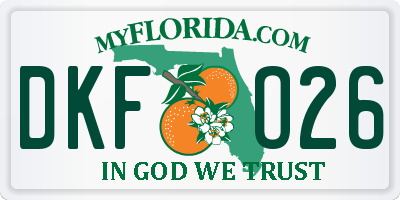 FL license plate DKFO26