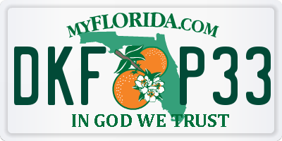FL license plate DKFP33