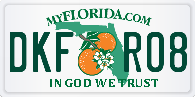 FL license plate DKFR08