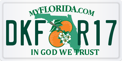 FL license plate DKFR17