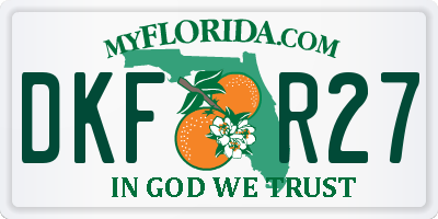 FL license plate DKFR27