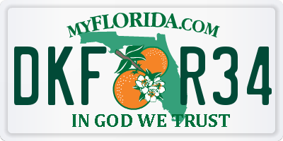 FL license plate DKFR34