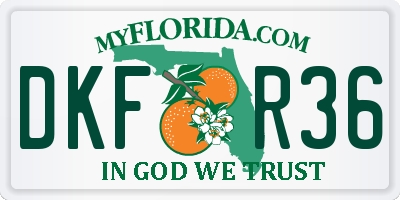 FL license plate DKFR36