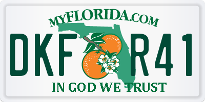 FL license plate DKFR41