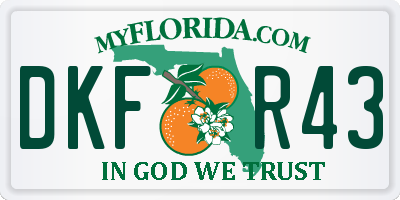 FL license plate DKFR43