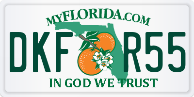 FL license plate DKFR55