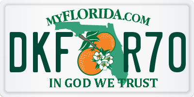 FL license plate DKFR70