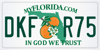 FL license plate DKFR75