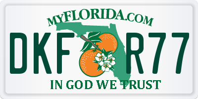 FL license plate DKFR77