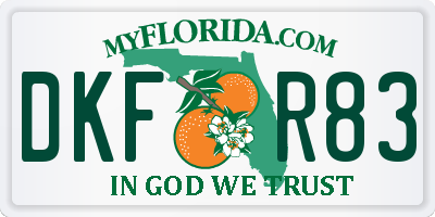 FL license plate DKFR83