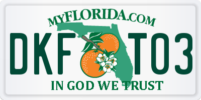 FL license plate DKFT03