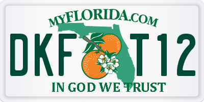 FL license plate DKFT12