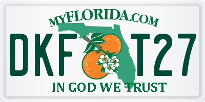 FL license plate DKFT27