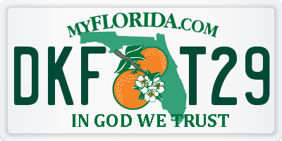 FL license plate DKFT29