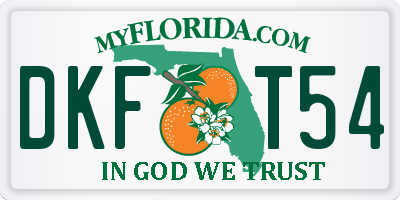 FL license plate DKFT54