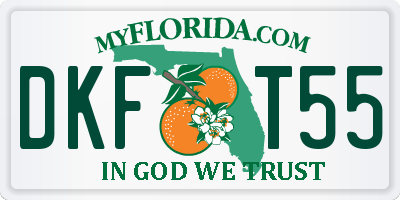 FL license plate DKFT55