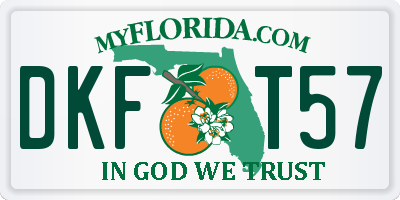 FL license plate DKFT57