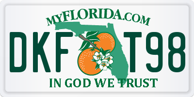 FL license plate DKFT98