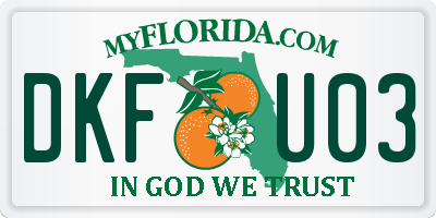 FL license plate DKFU03