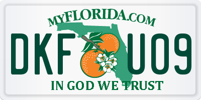 FL license plate DKFU09