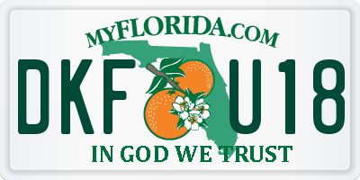 FL license plate DKFU18