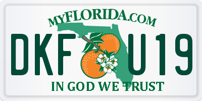 FL license plate DKFU19