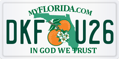 FL license plate DKFU26