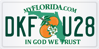 FL license plate DKFU28