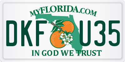 FL license plate DKFU35
