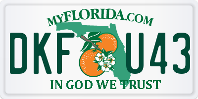 FL license plate DKFU43
