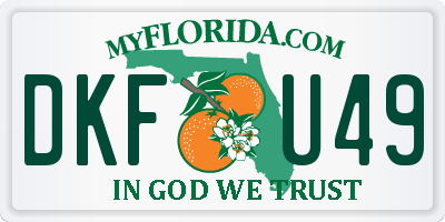 FL license plate DKFU49