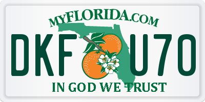 FL license plate DKFU70