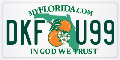 FL license plate DKFU99