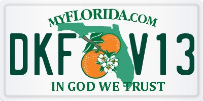 FL license plate DKFV13