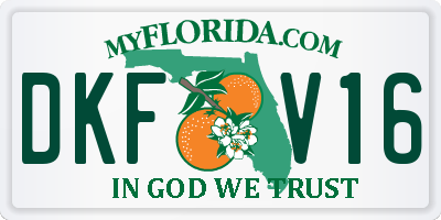 FL license plate DKFV16