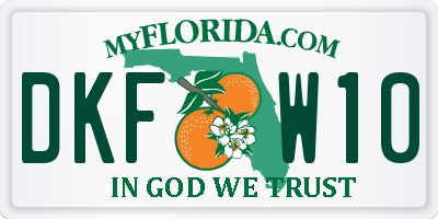 FL license plate DKFW10