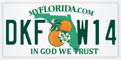 FL license plate DKFW14