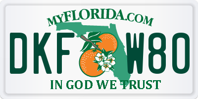 FL license plate DKFW80