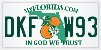 FL license plate DKFW93