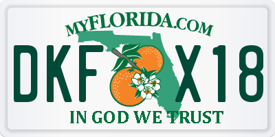FL license plate DKFX18