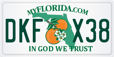 FL license plate DKFX38