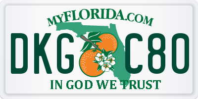 FL license plate DKGC80