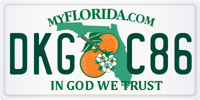 FL license plate DKGC86