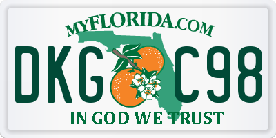 FL license plate DKGC98