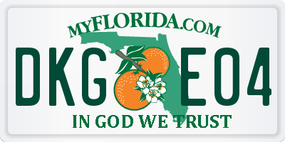 FL license plate DKGE04