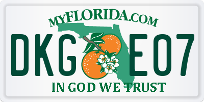 FL license plate DKGE07