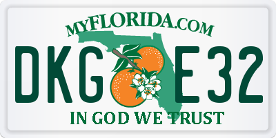 FL license plate DKGE32