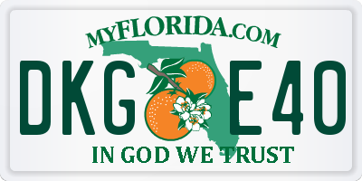 FL license plate DKGE40